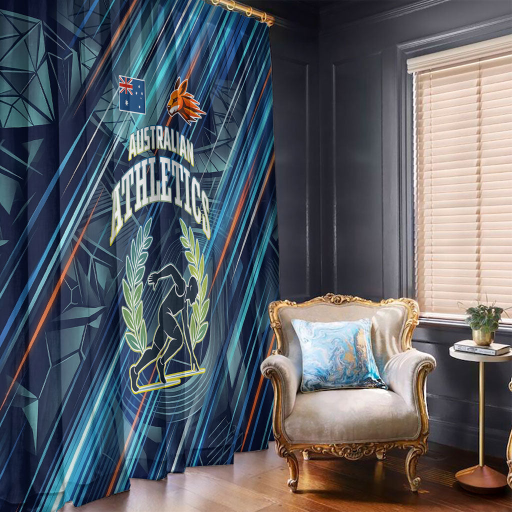 Australian Athletics Window Curtain Geometric Digital Sport Motion Art