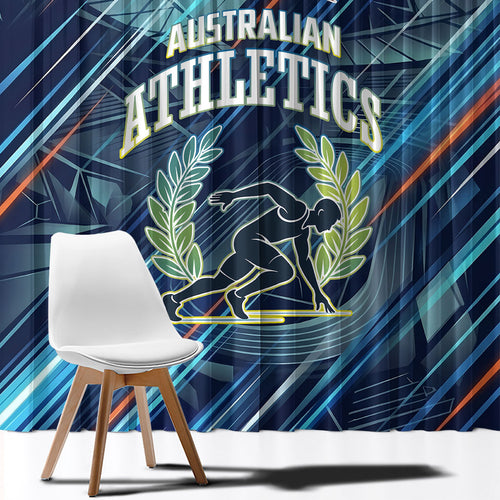 Australian Athletics Window Curtain Geometric Digital Sport Motion Art