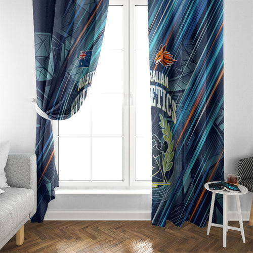 Australian Athletics Window Curtain Geometric Digital Sport Motion Art