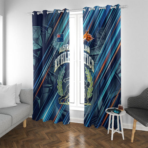 Australian Athletics Window Curtain Geometric Digital Sport Motion Art