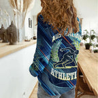 Australian Athletics Women Casual Shirt Geometric Digital Sport Motion Art