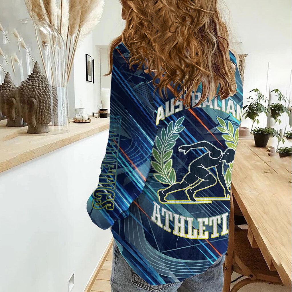 Australian Athletics Women Casual Shirt Geometric Digital Sport Motion Art