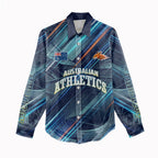 Australian Athletics Women Casual Shirt Geometric Digital Sport Motion Art