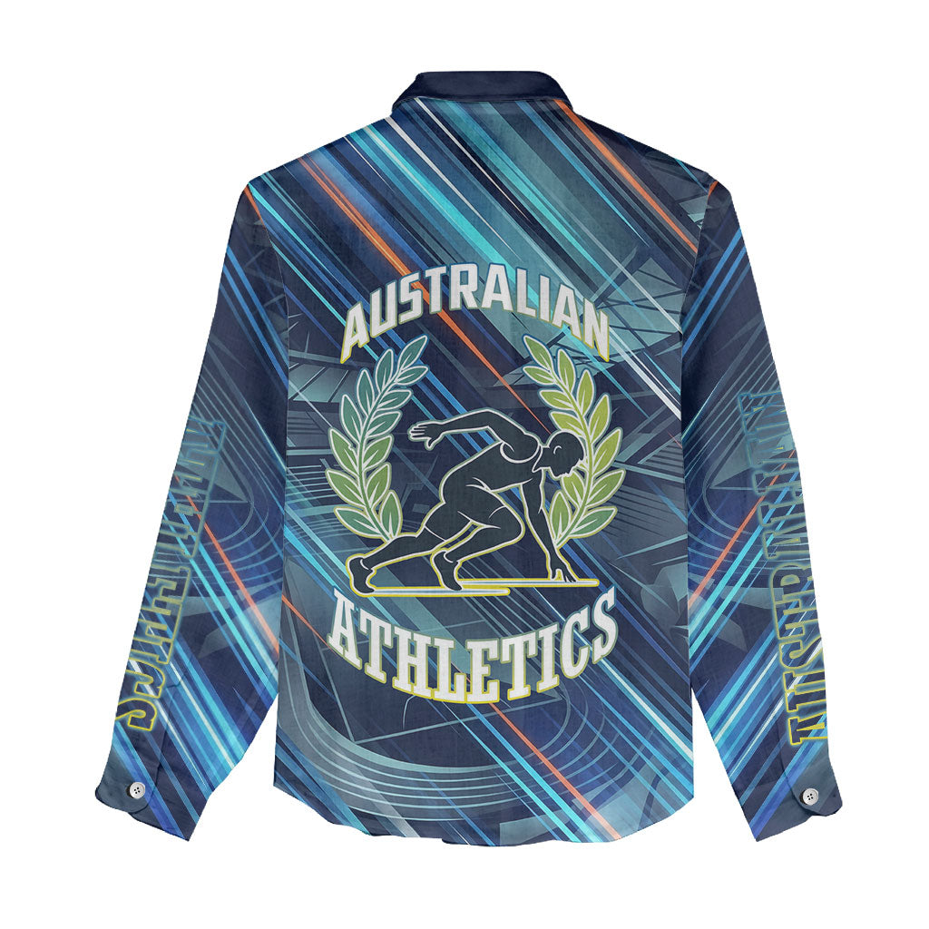Australian Athletics Women Casual Shirt Geometric Digital Sport Motion Art