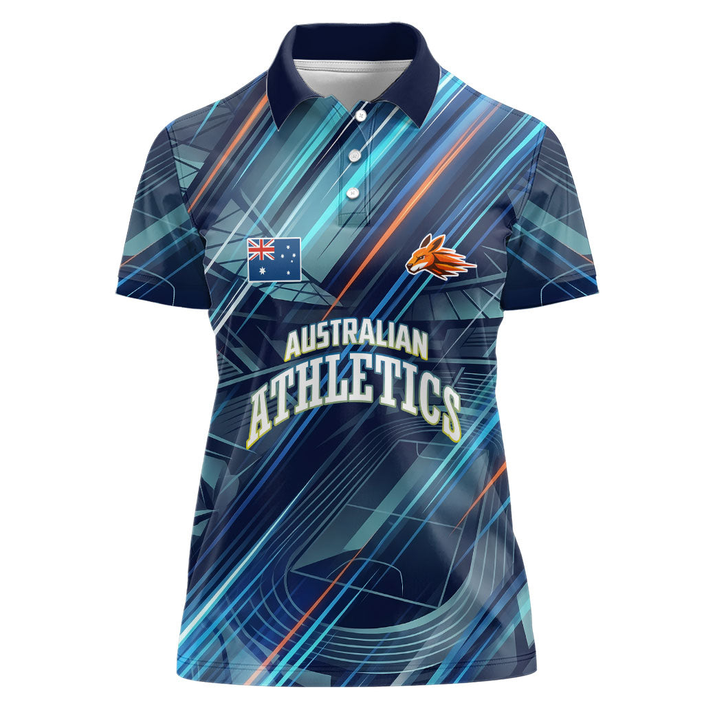 Australian Athletics Women Polo Shirt Geometric Digital Sport Motion Art