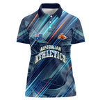 Australian Athletics Women Polo Shirt Geometric Digital Sport Motion Art