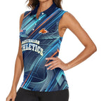 Australian Athletics Women Sleeveless Polo Shirt Geometric Digital Sport Motion Art