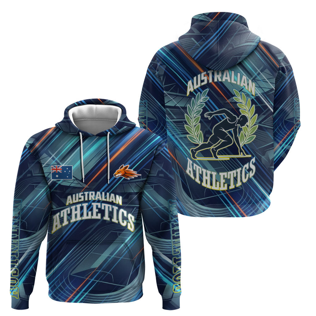 Australian Athletics Zip Hoodie Geometric Digital Sport Motion Art