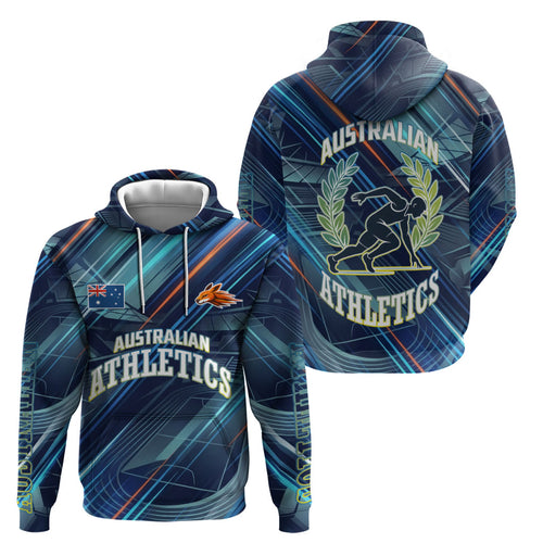 Australian Athletics Zip Hoodie Geometric Digital Sport Motion Art