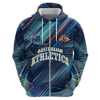 Australian Athletics Zip Hoodie Geometric Digital Sport Motion Art