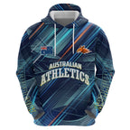 Australian Athletics Zip Hoodie Geometric Digital Sport Motion Art
