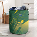 Australia Athletics Laundry Basket Australian Flag Map Track Runner Silhouette Green Gold