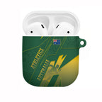 Australia Athletics AirPods Case Australian Flag Map Track Runner Silhouette Green Gold