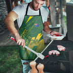 Australia Athletics Apron Australian Flag Map Track Runner Silhouette Green Gold