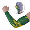 Australia Athletics Arm Sleeves Australian Flag Map Track Runner Silhouette Green Gold