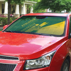 Australia Athletics Auto Sun Shade Australian Flag Map Track Runner Silhouette Green Gold