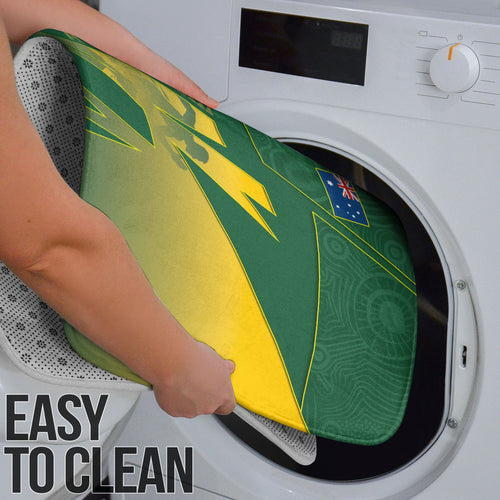 Australia Athletics Bathroom Set Australian Flag Map Track Runner Silhouette Green Gold