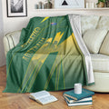 Australia Athletics Blanket Australian Flag Map Track Runner Silhouette Green Gold