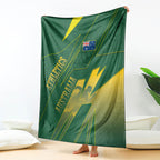 Australia Athletics Blanket Australian Flag Map Track Runner Silhouette Green Gold