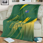 Australia Athletics Blanket Australian Flag Map Track Runner Silhouette Green Gold