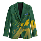 Australia Athletics Blazer Australian Flag Map Track Runner Silhouette Green Gold