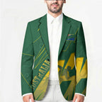 Australia Athletics Blazer Australian Flag Map Track Runner Silhouette Green Gold