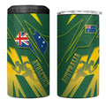 Australia Athletics 4 in 1 Can Cooler Tumbler Australian Flag Map Track Runner Silhouette Green Gold