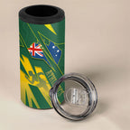 Australia Athletics 4 in 1 Can Cooler Tumbler Australian Flag Map Track Runner Silhouette Green Gold