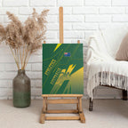 Australia Athletics Canvas Wall Art Australian Flag Map Track Runner Silhouette Green Gold