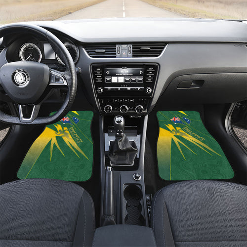 Australia Athletics Car Mats Australian Flag Map Track Runner Silhouette Green Gold
