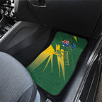 Australia Athletics Car Mats Australian Flag Map Track Runner Silhouette Green Gold
