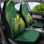 Australia Athletics Car Seat Cover Australian Flag Map Track Runner Silhouette Green Gold