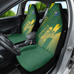 Australia Athletics Car Seat Cover Australian Flag Map Track Runner Silhouette Green Gold