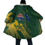 Australia Athletics Cloak Australian Flag Map Track Runner Silhouette Green Gold