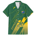 Australia Athletics Family Matching Tank Maxi Dress and Hawaiian Shirt Australian Flag Map Track Runner Silhouette Green Gold