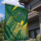 Australia Athletics Garden Flag Australian Flag Map Track Runner Silhouette Green Gold