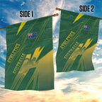 Australia Athletics Garden Flag Australian Flag Map Track Runner Silhouette Green Gold