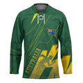 Australia Athletics Hockey Jersey Australian Flag Map Track Runner Silhouette Green Gold