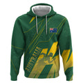 Australia Athletics Hoodie Australian Flag Map Track Runner Silhouette Green Gold