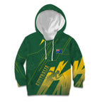 Australia Athletics Kid Hoodie Australian Flag Map Track Runner Silhouette Green Gold