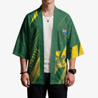 Australia Athletics Kimono Australian Flag Map Track Runner Silhouette Green Gold