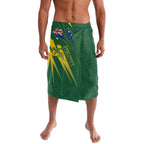 Australia Athletics Lavalava Australian Flag Map Track Runner Silhouette Green Gold