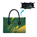 Australia Athletics Leather Bag Australian Flag Map Track Runner Silhouette Green Gold