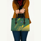 Australia Athletics Leather Bag Australian Flag Map Track Runner Silhouette Green Gold