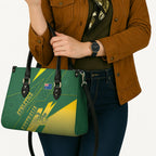 Australia Athletics Leather Bag Australian Flag Map Track Runner Silhouette Green Gold