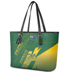 Australia Athletics Leather Tote Bag Australian Flag Map Track Runner Silhouette Green Gold