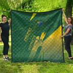 Australia Athletics Quilt Australian Flag Map Track Runner Silhouette Green Gold