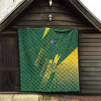 Australia Athletics Quilt Australian Flag Map Track Runner Silhouette Green Gold