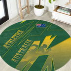 Australia Athletics Round Carpet Australian Flag Map Track Runner Silhouette Green Gold