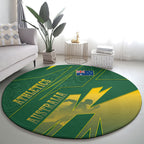 Australia Athletics Round Carpet Australian Flag Map Track Runner Silhouette Green Gold